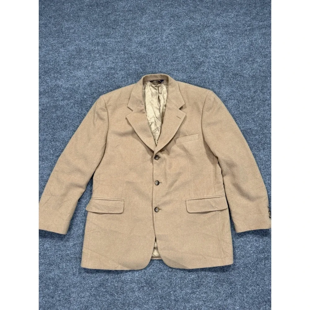 Vintage Brooks‎ Brothers Sport Coat Mens 44R Beige 100% Camelhair USA Blazer